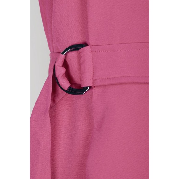 NWT! Emma & Michele V-Neck Sleeveless Tie Waist Hi-Low Dress - Fuchsia - Picture 6 of 8